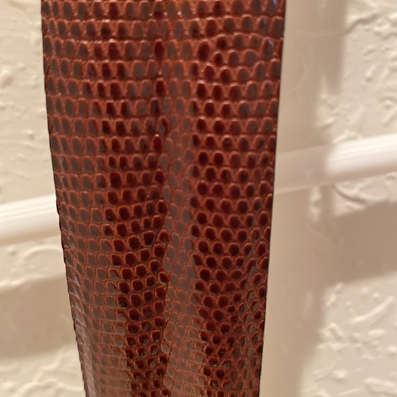 Neiman Marcus Genuine Lizard Brown Leather Belt Silver Hardware Buckle 36 Waist - Picture 6 of 7